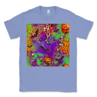 Colony Blue halloween party seamless pattern Classic Tee - BundleAndBundleShop