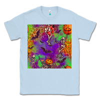 Dusty Blue halloween party seamless pattern Classic Tee - BundleAndBundleShop