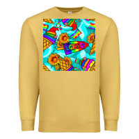 Antique Gold Pride lgbtq ice cream and sunflowers seamless Premium Sweatshirt - BundleAndBundleShop