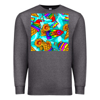 Charcoal Heather Pride lgbtq ice cream and sunflowers seamless Premium Sweatshirt - BundleAndBundleShop