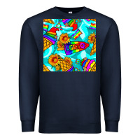 Navy Pride lgbtq ice cream and sunflowers seamless Premium Sweatshirt - BundleAndBundleShop