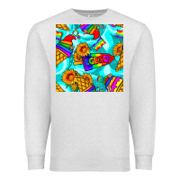 Oatmeal Heather Pride lgbtq ice cream and sunflowers seamless Premium Sweatshirt - BundleAndBundleShop