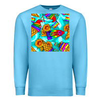 Ocean Blue Pride lgbtq ice cream and sunflowers seamless Premium Sweatshirt - BundleAndBundleShop