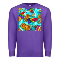 Purple Pride lgbtq ice cream and sunflowers seamless Premium Sweatshirt - BundleAndBundleShop