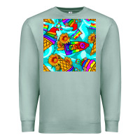Seafoam Pride lgbtq ice cream and sunflowers seamless Premium Sweatshirt - BundleAndBundleShop