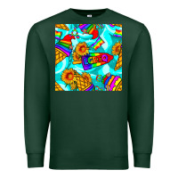 Sports Green Pride lgbtq ice cream and sunflowers seamless Premium Sweatshirt - BundleAndBundleShop