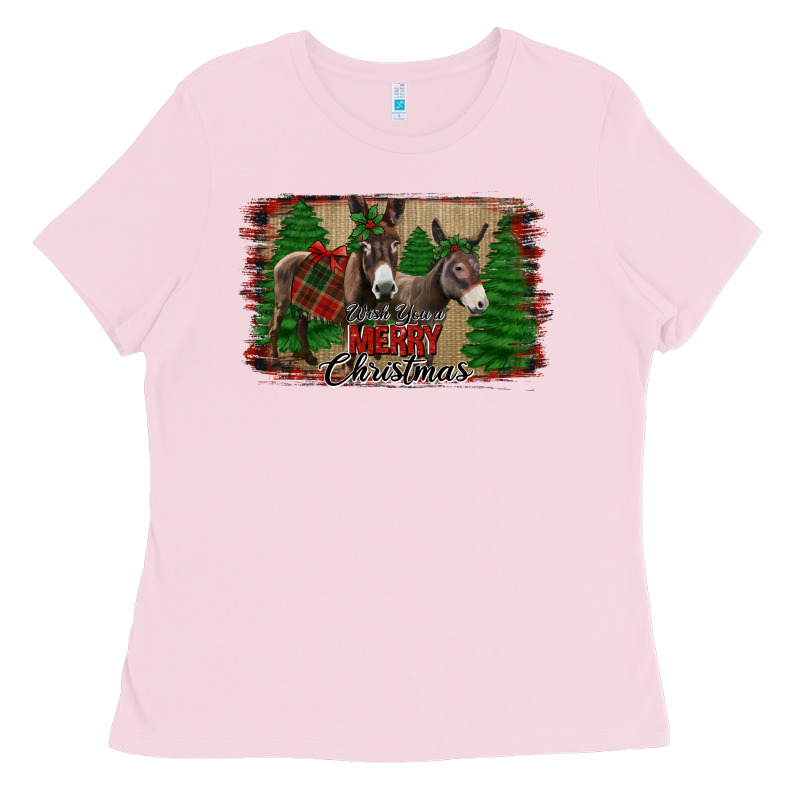 Donkey Christmas Ladies Tee by Jasminsmagicworld | Teevron