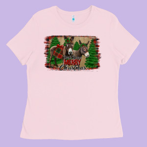 Donkey Christmas Ladies Tee Designed By Jasminsmagicworld