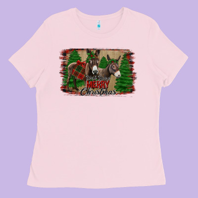 Donkey Christmas Ladies Tee Designed By Jasminsmagicworld