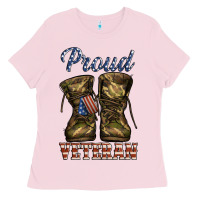Bubblegum Pink proud veteran camo shoes Ladies Tee - Jasminsmagicworld