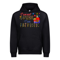 Black i'm drunk i'm patrıtoc Urban Hoodie - CowhideDigitalArt