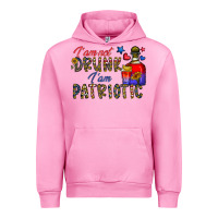 Fuchsia Pink i'm drunk i'm patrıtoc Urban Hoodie - CowhideDigitalArt