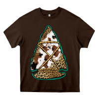 Chocolate Brown cowhide leopard arrowhead Heavy Core Tee - Jasminsmagicworld