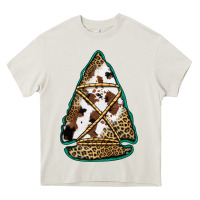 Cream cowhide leopard arrowhead Heavy Core Tee - Jasminsmagicworld