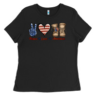Black Peace Love America Ladies Tee - Jasminsmagicworld