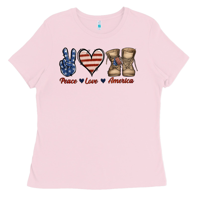 Peace Love America Ladies Tee by Jasminsmagicworld | Teevron
