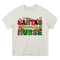 Cream santas favorite nurse Heavy Core Tee - AdoDesignShop