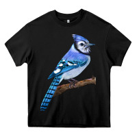 Black Blue Jay Bird Heavy Core Tee - LillyAllenDesigns