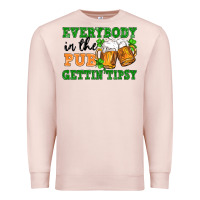 Pale Pink everybody in the pub gettin tipsy Premium Sweatshirt - FaDigitalArtStudio