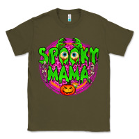 Army Green spooky mama Classic Tee - BundleAndBundleShop