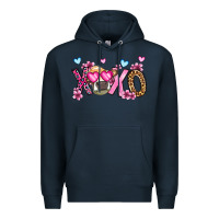 Navy xoxo cow valentine's day Premium Hoodie - OliviaCreatesArt
