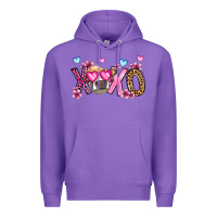 Purple xoxo cow valentine's day Premium Hoodie - OliviaCreatesArt
