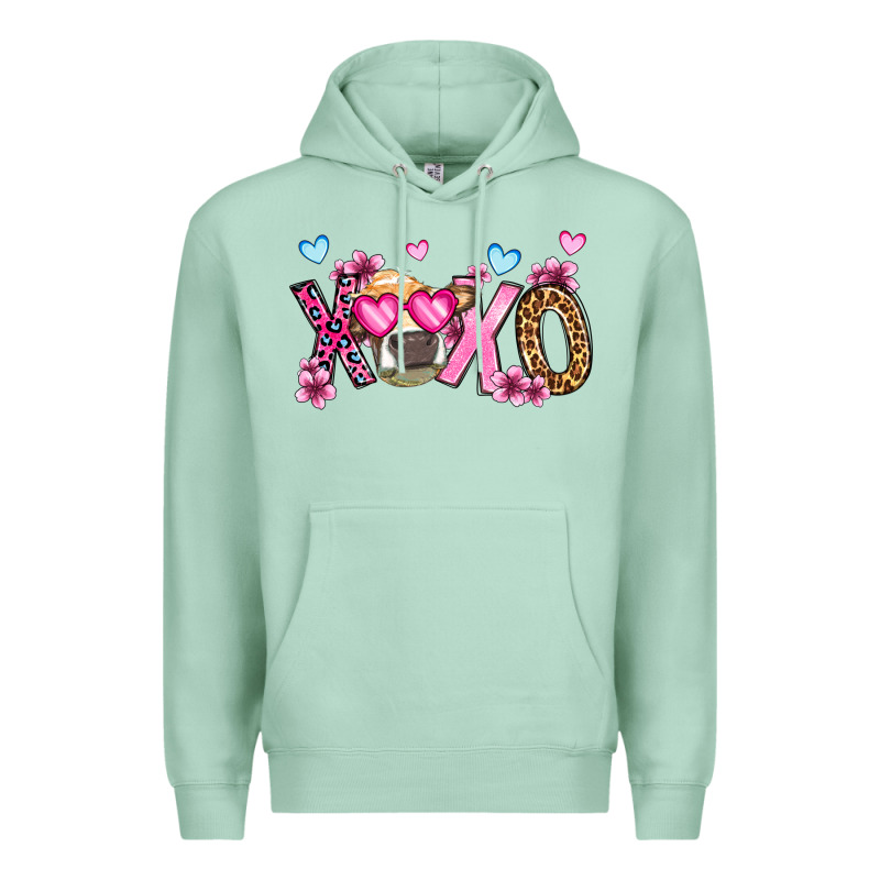 Xoxo Cow Valentine's Day Premium Hoodie by OliviaCreatesArt | Teevron