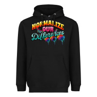 Black Normalize our differences Autism Heavyweight Hoodie - FaDigitalArtStudio