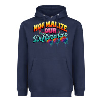 Navy Normalize our differences Autism Heavyweight Hoodie - FaDigitalArtStudio