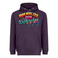 Plum Normalize our differences Autism Heavyweight Hoodie - FaDigitalArtStudio