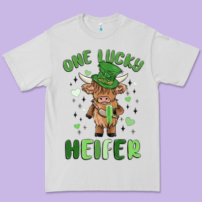 One Lucky Heifer Premium Tee Designed By Maliassmallbusiness