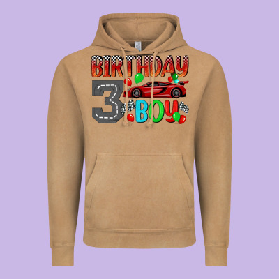 Birthday Boy 3 Vintage Hoodie Designed By Bundleandbundleshop