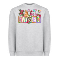 Heather Grey He is risen Heavyweight Sweatshirt - NancyCooperArtShop