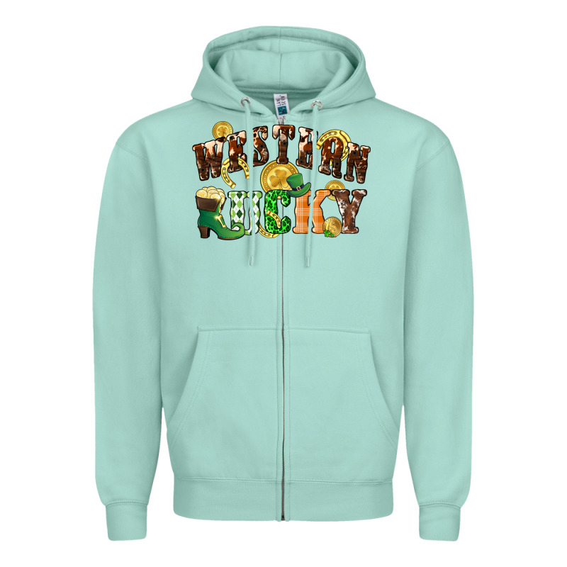 Western Lucky St. Patrick's Day Zipper Hoodie by CowGirlArtShop | Teevron