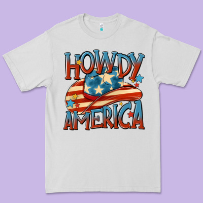 Howdy America Premium Tee Designed By Maliassmallbusiness