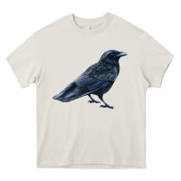 Cream American Crow Heavy Core Tee - LillyAllenDesigns