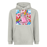 Moon Dust unicorn coffe cup and star with rainbow seamless pattern bbs Heavyweight Hoodie - BundleAndBundleShop