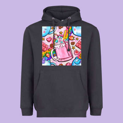 Unicorn Coffe Cup And Star With Rainbow Seamless Pattern Bbs Heavyweight Hoodie Designed By Bundleandbundleshop