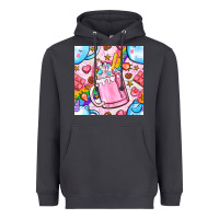 Smoke unicorn coffe cup and star with rainbow seamless pattern bbs Heavyweight Hoodie - BundleAndBundleShop