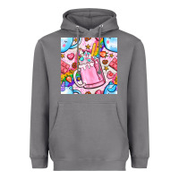 Storm unicorn coffe cup and star with rainbow seamless pattern bbs Heavyweight Hoodie - BundleAndBundleShop