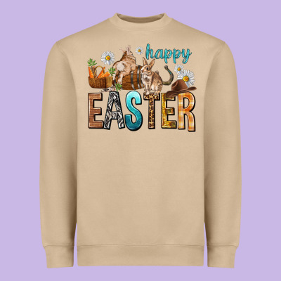 Happy Easter With Cowboy Heavyweight Sweatshirt Designed By Nancycooperartshop