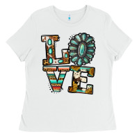 White Turquoise Love Ladies Tee - Jasminsmagicworld