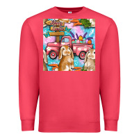 Cardinal Easter Bunny With Truck Seamless Pattern Premium Sweatshirt - BundleAndBundleShop