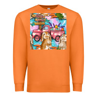 Carrot Easter Bunny With Truck Seamless Pattern Premium Sweatshirt - BundleAndBundleShop