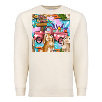 Sandshell Easter Bunny With Truck Seamless Pattern Premium Sweatshirt - BundleAndBundleShop