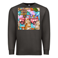 Smoke Easter Bunny With Truck Seamless Pattern Premium Sweatshirt - BundleAndBundleShop