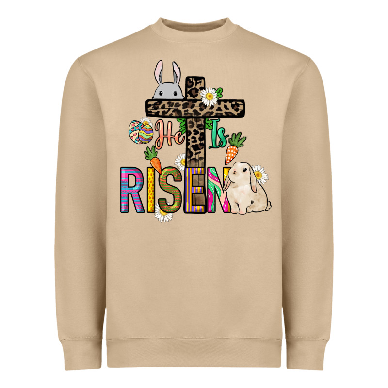 He Is Risen Easter Heavyweight Sweatshirt by NancyCooperArtShop | Teevron