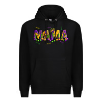 Black mama mardi gras Premium Hoodie - OliviaCreatesArt