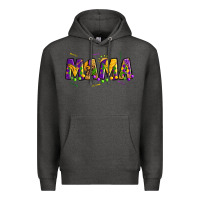 Charcoal Heather mama mardi gras Premium Hoodie - OliviaCreatesArt