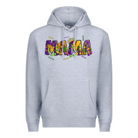 Heather Grey mama mardi gras Premium Hoodie - OliviaCreatesArt